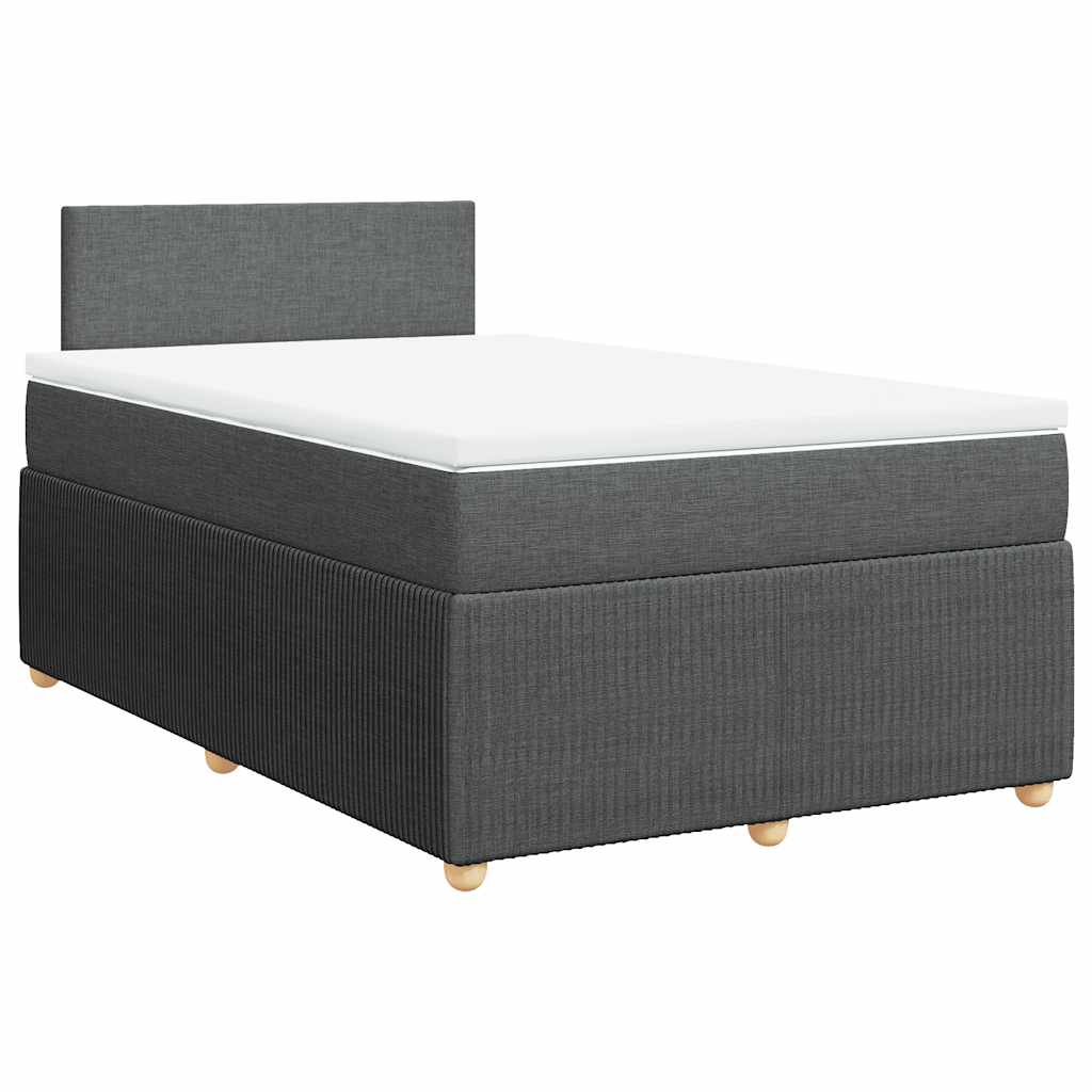 Giroletto a Molle con Materasso Grigio Scuro 120x200 cm Tessuto | homemem39