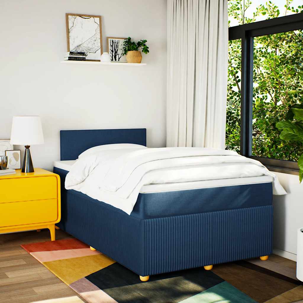 Giroletto a Molle con Materasso Blu 120x200 cm in Tessuto | homemem39