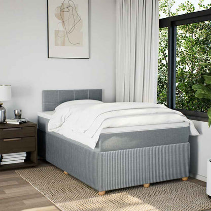 Giroletto a Molle con Materasso Grigio Chiaro 120x200cm Tessuto | homemem39