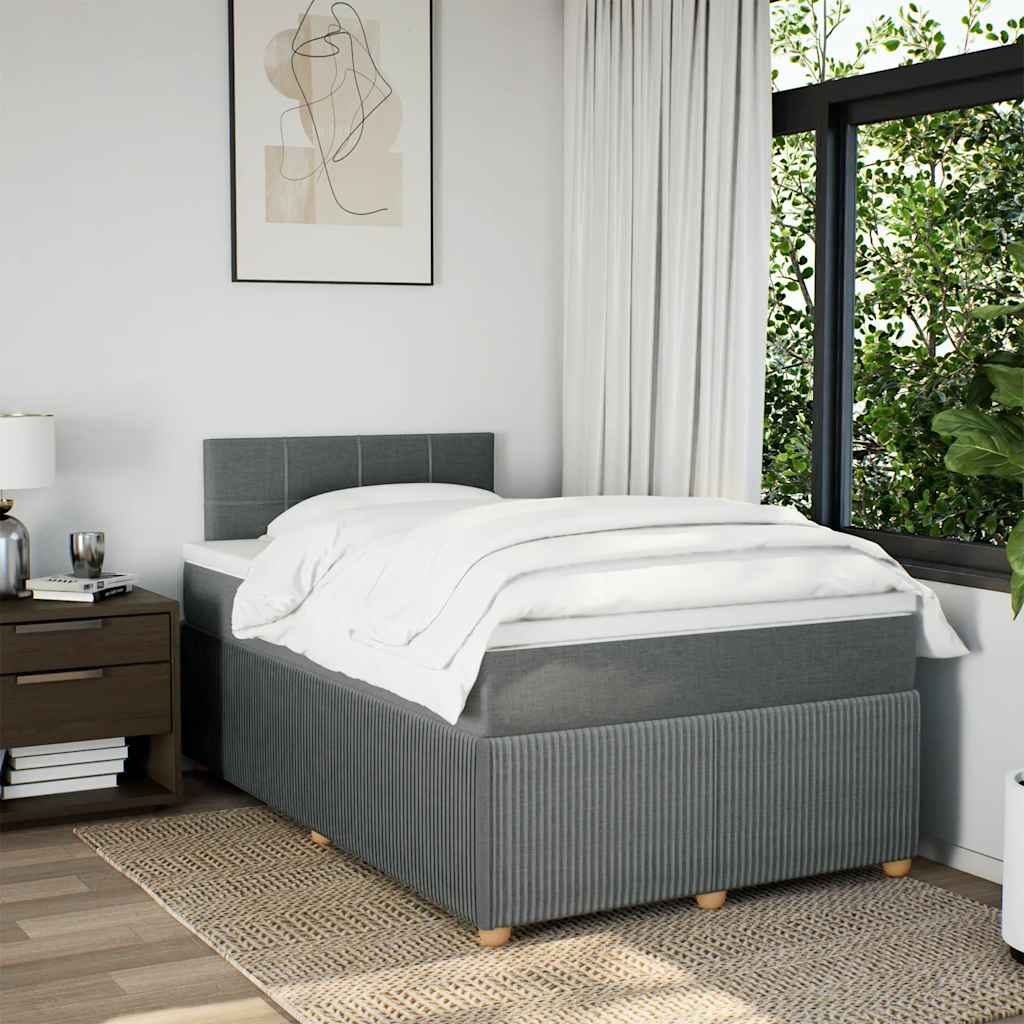Giroletto a Molle con Materasso Grigio Scuro 120x200 cm Tessuto | homemem39