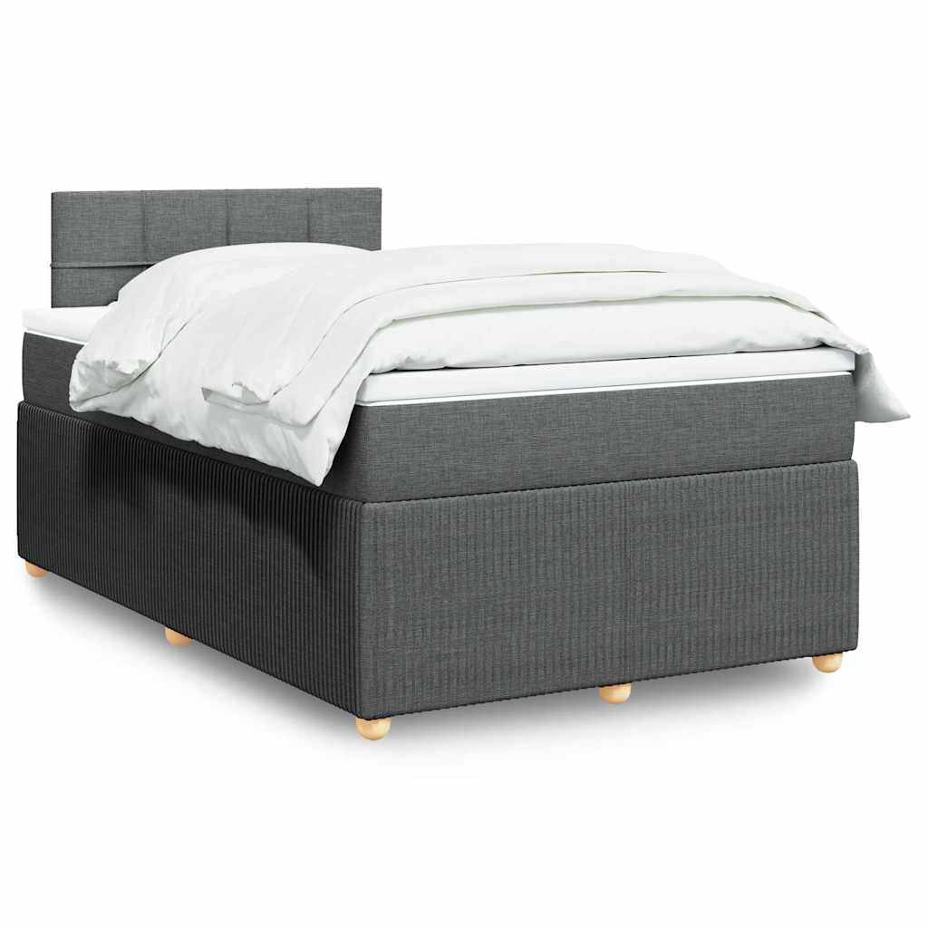 Giroletto a Molle con Materasso Grigio Scuro 120x200 cm Tessuto | homemem39