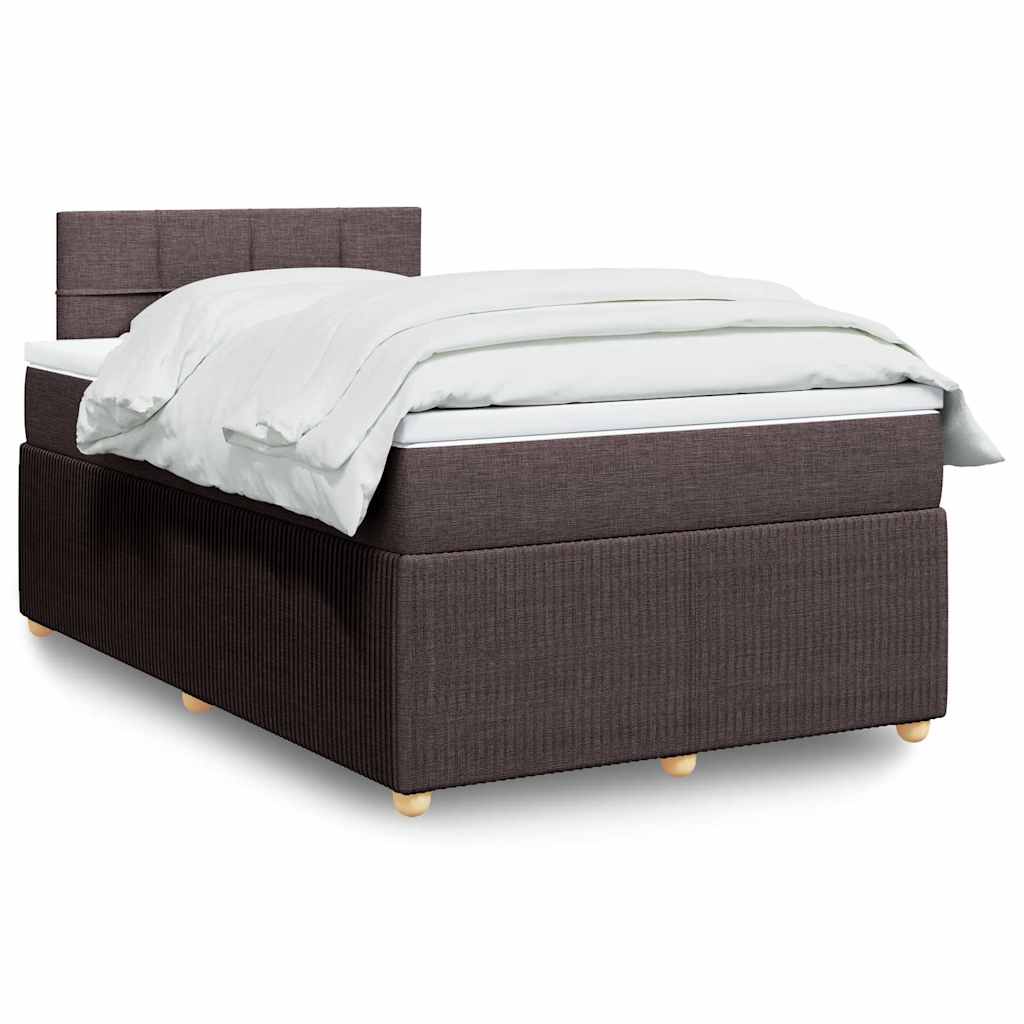 Giroletto a Molle con Materasso Marrone Scuro 120x200cm Tessuto | homemem39