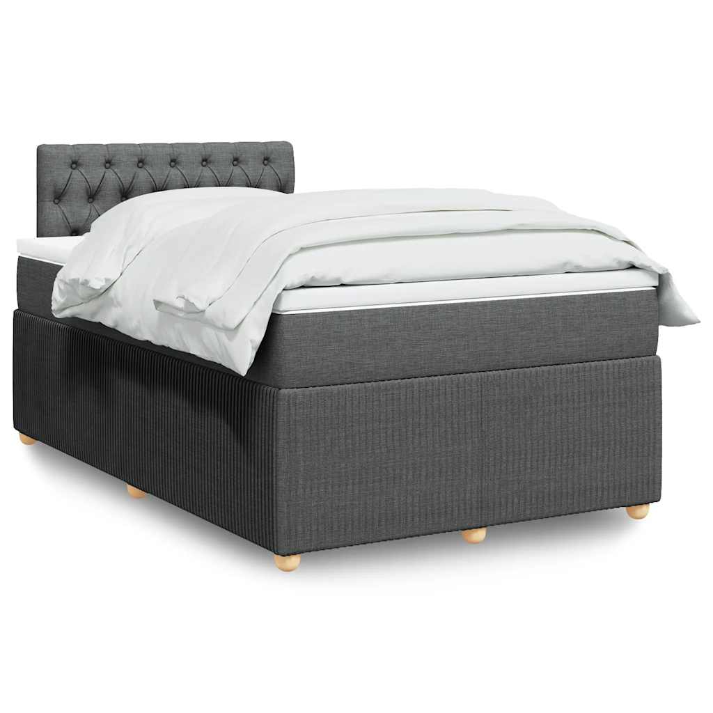 Giroletto a Molle con Materasso Grigio Scuro 120x200 cm Tessuto | homemem39