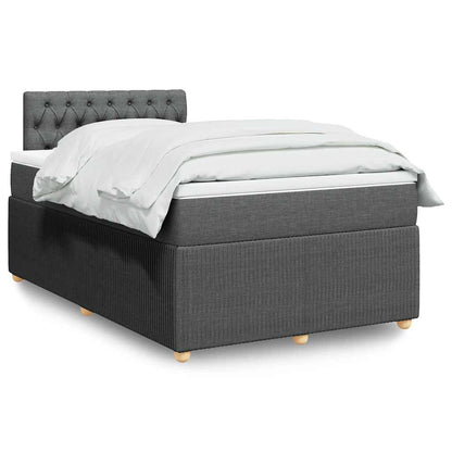 Giroletto a Molle con Materasso Grigio Scuro 120x200 cm Tessuto | homemem39