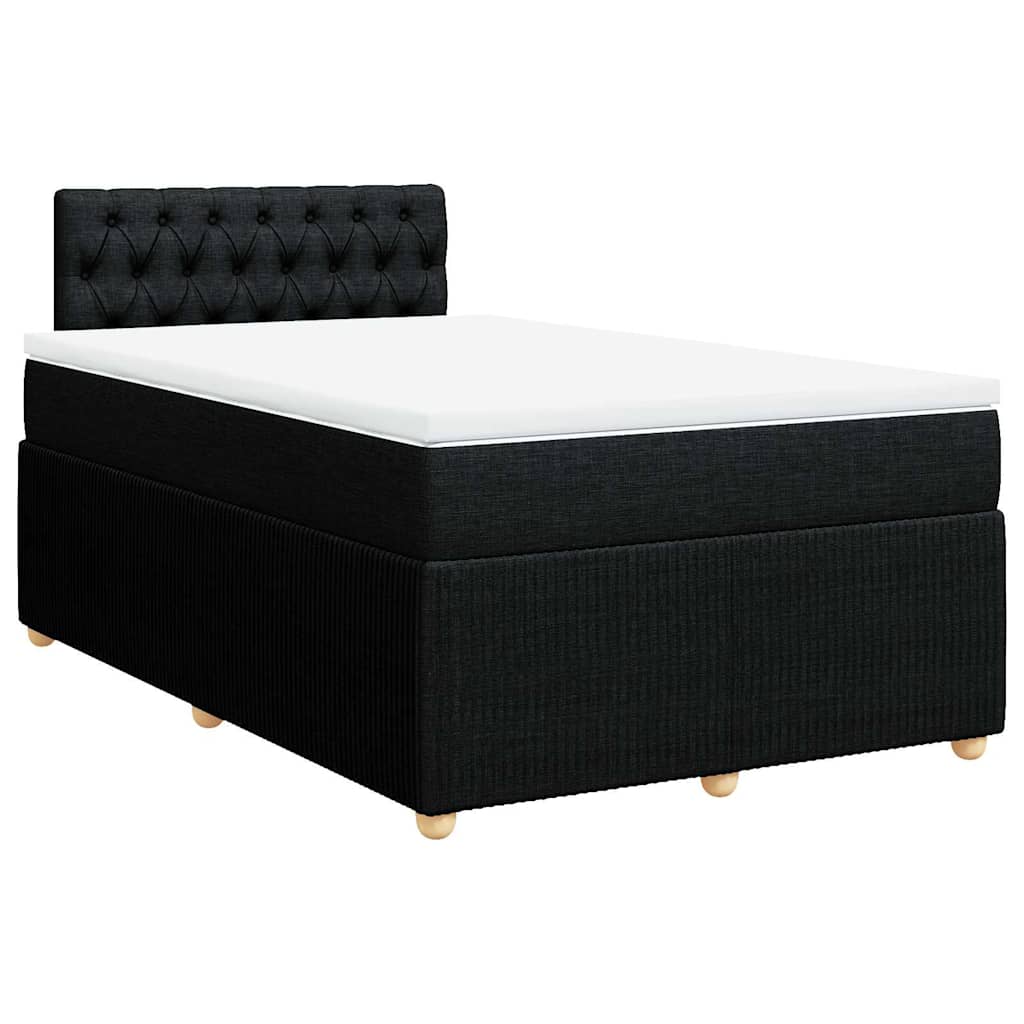 Giroletto a Molle con Materasso Nero 120x200 cm in Tessuto | homemem39