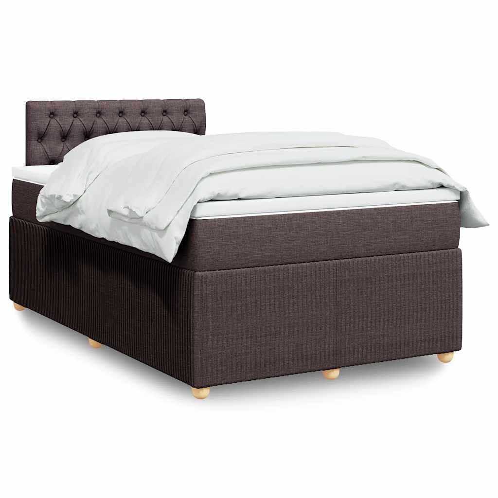 Giroletto a Molle con Materasso Marrone Scuro 120x200cm Tessuto | homemem39