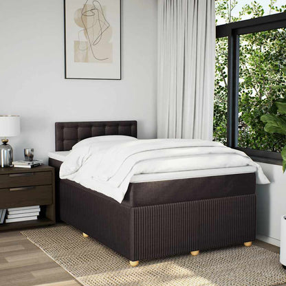 Giroletto a Molle con Materasso Marrone Scuro 120x200cm Tessuto | homemem39