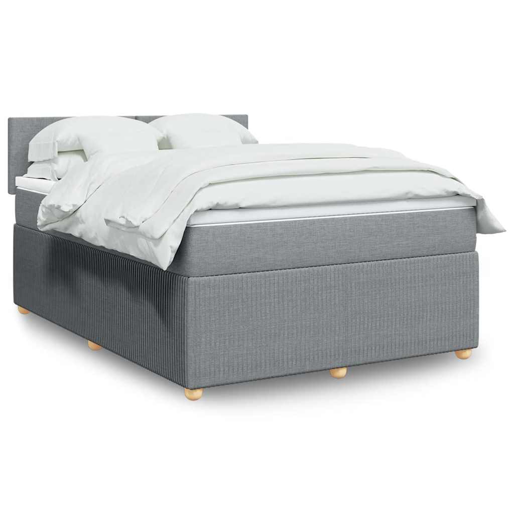 Giroletto a Molle con Materasso Grigio Chiaro 140x190cm Tessuto | homemem39