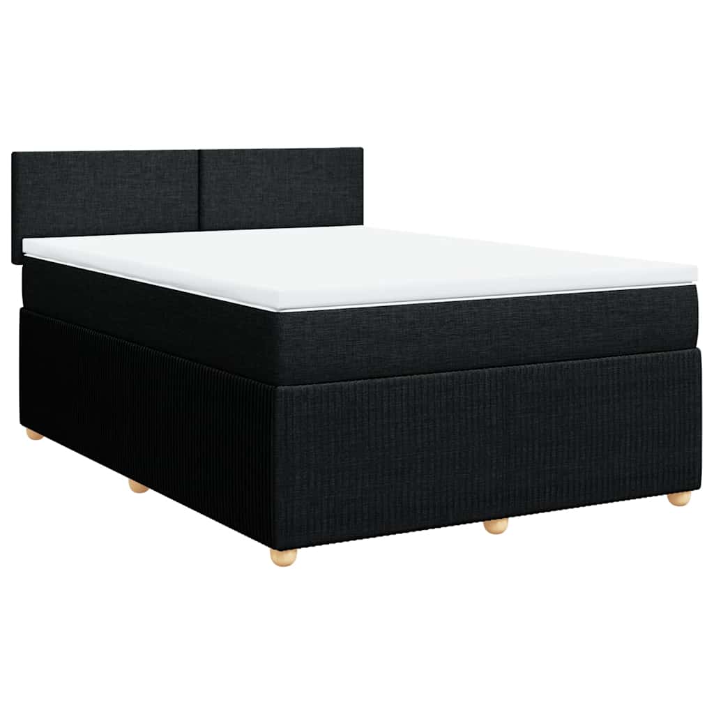 Giroletto a Molle con Materasso Nero 140x190 cm in Tessuto | homemem39
