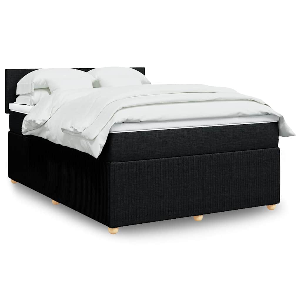 Giroletto a Molle con Materasso Nero 140x190 cm in Tessuto | homemem39