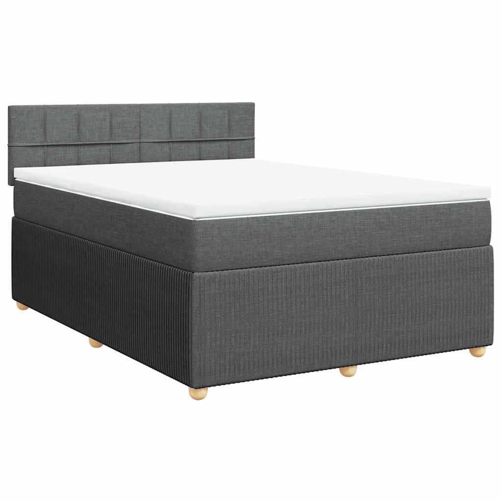 Giroletto a Molle con Materasso Grigio Scuro 140x190 cm Tessuto | homemem39