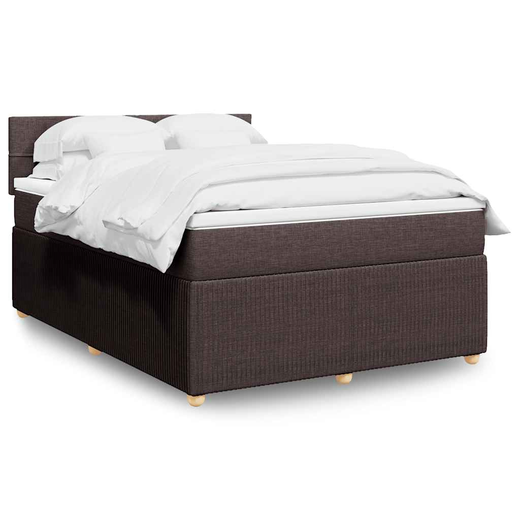 Giroletto a Molle con Materasso Marrone Scuro 140x190cm Tessuto | homemem39