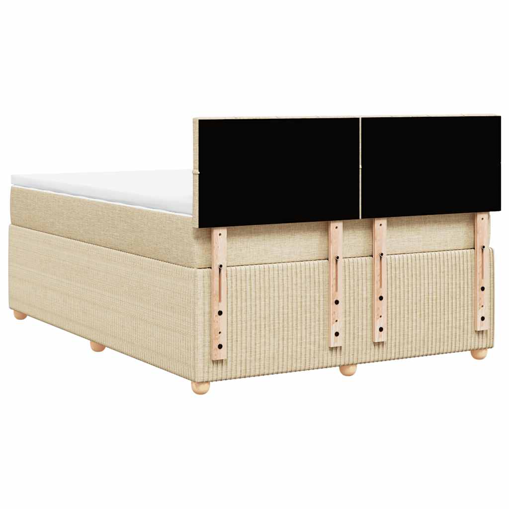 Giroletto a Molle con Materasso Crema 140x19 cm in Tessuto | homemem39