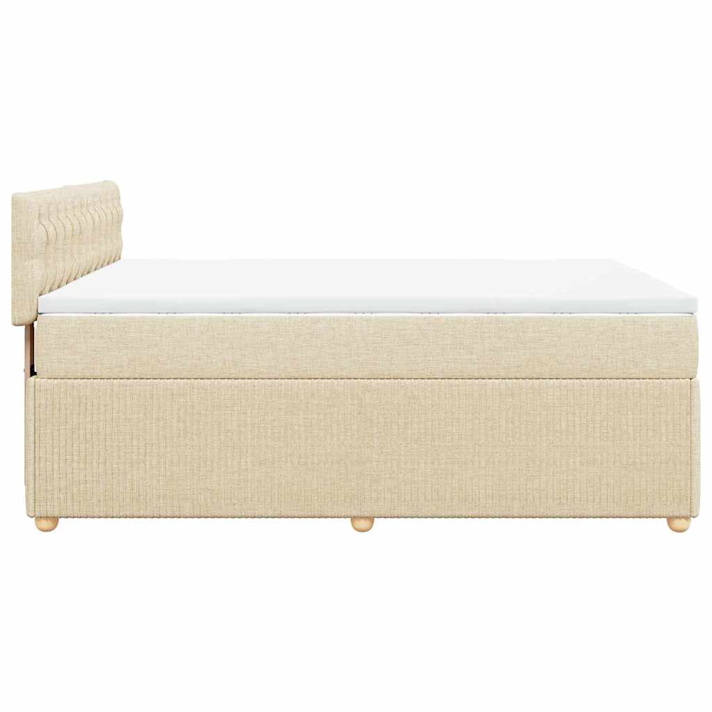 Giroletto a Molle con Materasso Crema 140x19 cm in Tessuto | homemem39