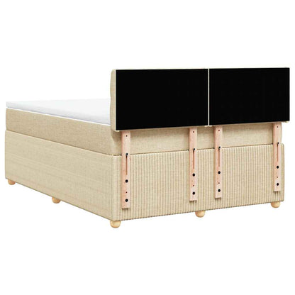 Giroletto a Molle con Materasso Crema 140x19 cm in Tessuto | homemem39