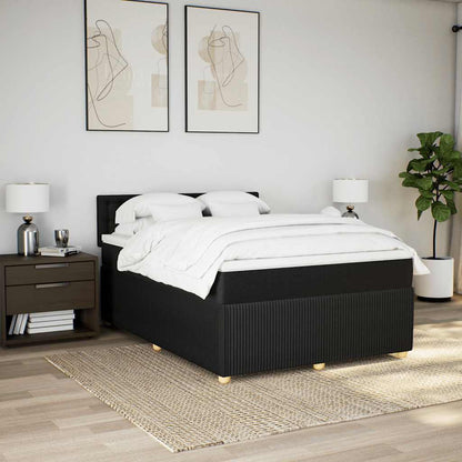 Giroletto a Molle con Materasso Nero 140x190 cm in Tessuto | homemem39