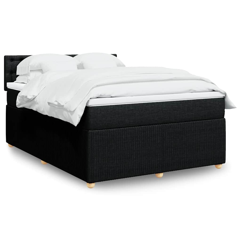 Giroletto a Molle con Materasso Nero 140x190 cm in Tessuto | homemem39