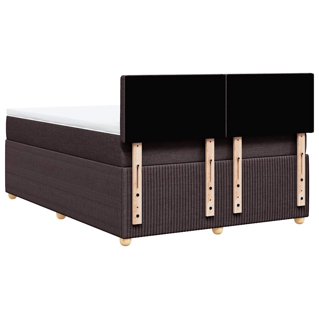 Giroletto a Molle con Materasso Marrone Scuro 140x190cm Tessuto | homemem39