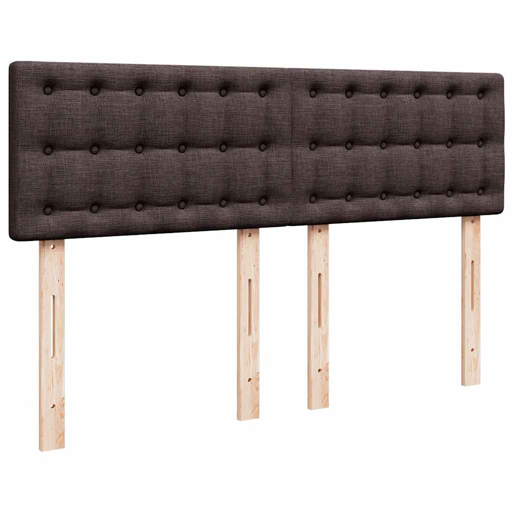 Giroletto a Molle con Materasso Marrone Scuro 140x190cm Tessuto | homemem39