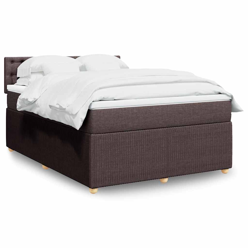Giroletto a Molle con Materasso Marrone Scuro 140x190cm Tessuto | homemem39