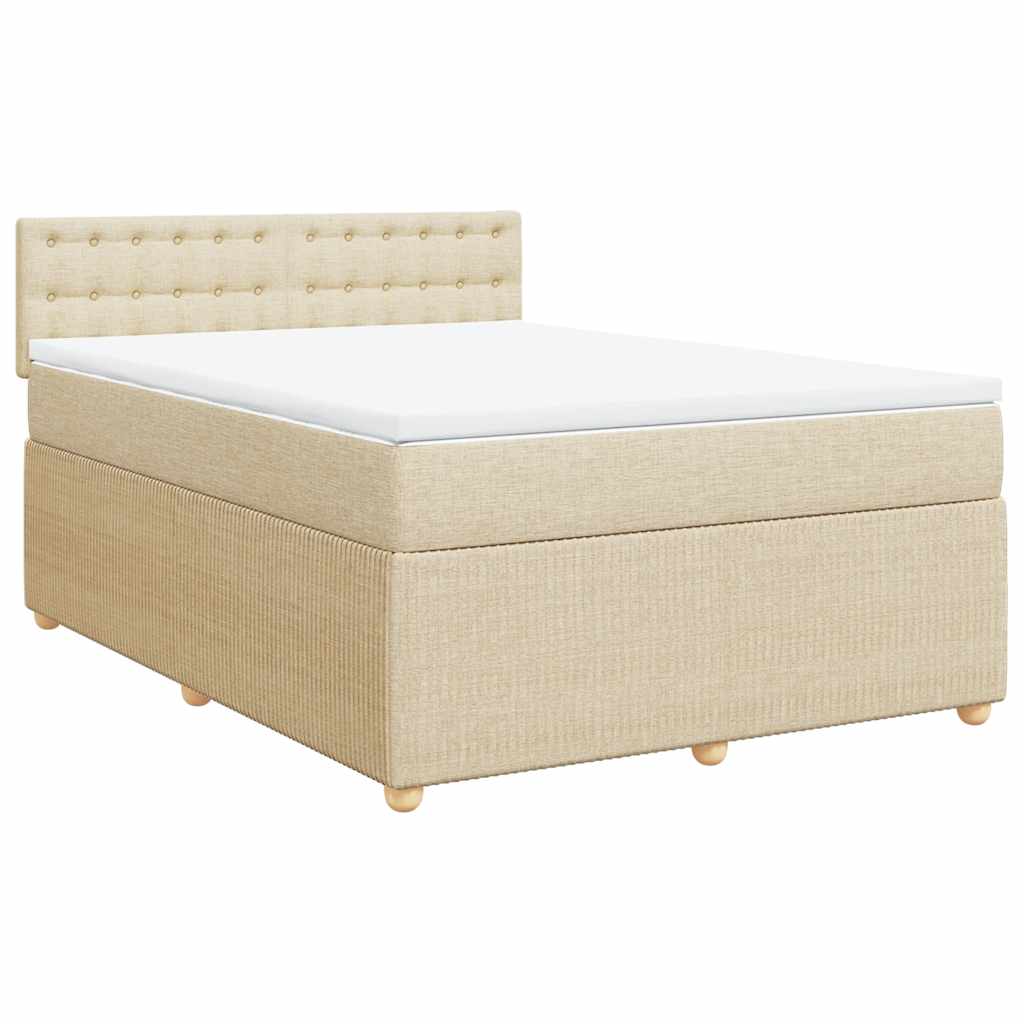 Giroletto a Molle con Materasso Crema 140x19 cm in Tessuto | homemem39