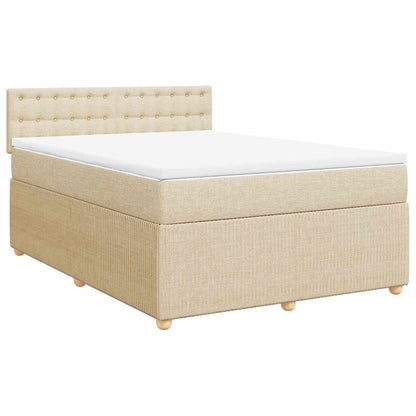 Giroletto a Molle con Materasso Crema 140x19 cm in Tessuto | homemem39