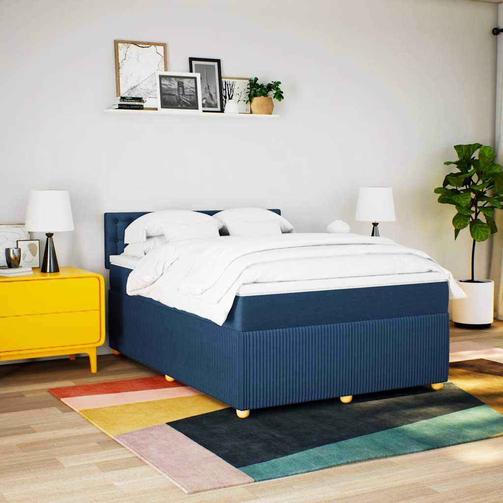 Giroletto a Molle con Materasso Blu 140x190 cm in Tessuto | homemem39