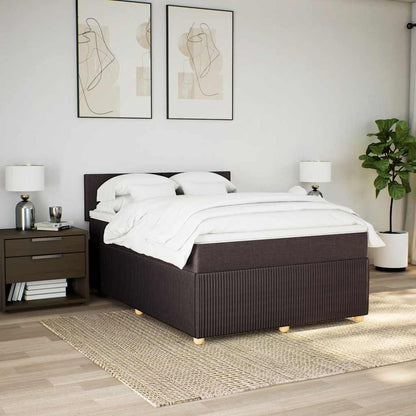 Giroletto a Molle con Materasso Marrone Scuro 140x200cm Tessuto | homemem39
