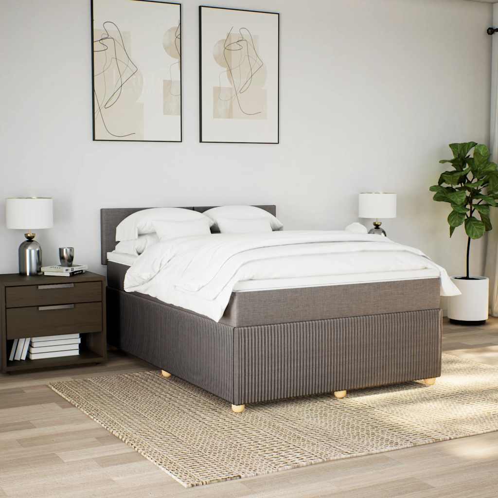 Giroletto a Molle con Materasso Tortora 140x200 cm in Tessuto | homemem39