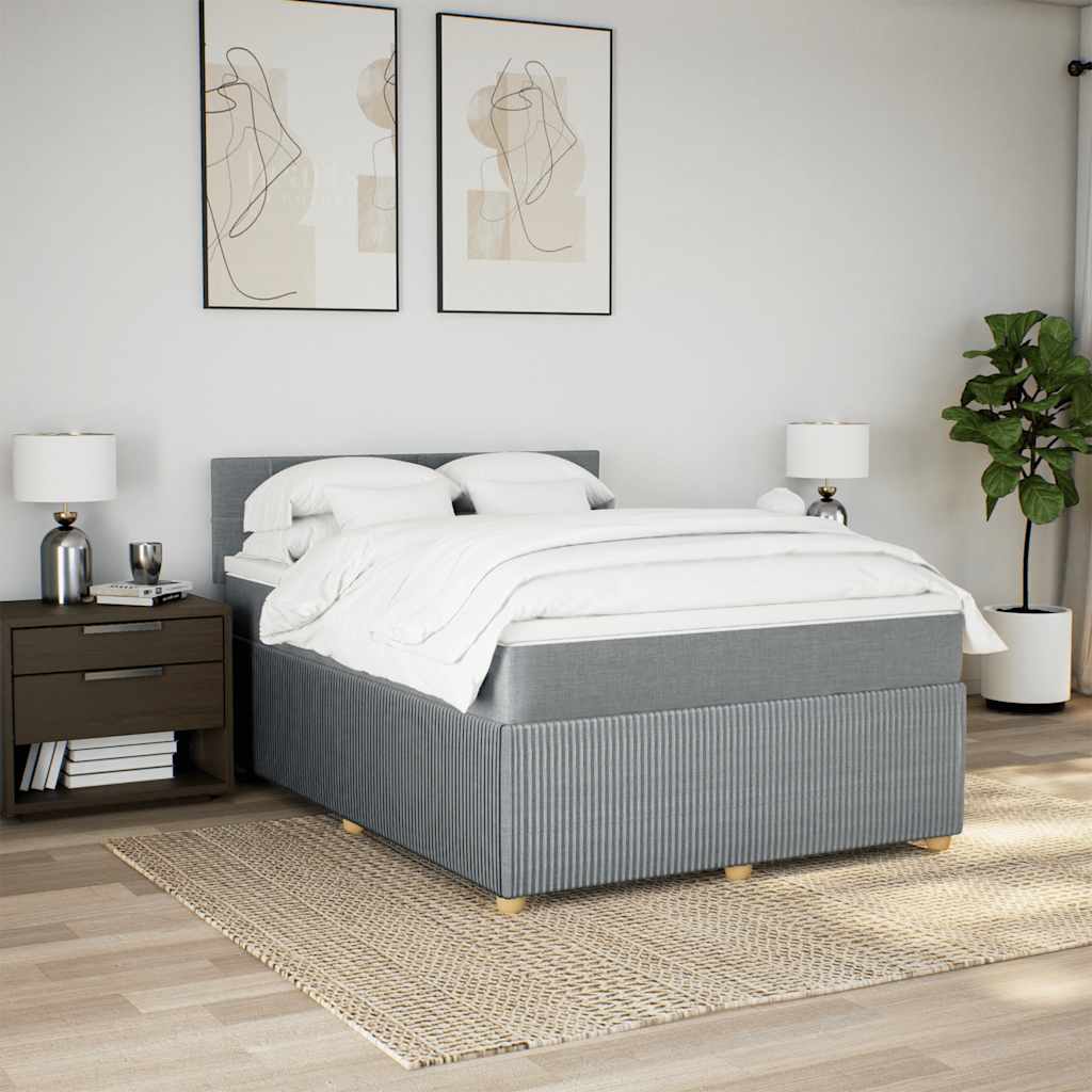 Giroletto a Molle con Materasso Grigio Chiaro 140x200cm Tessuto | homemem39