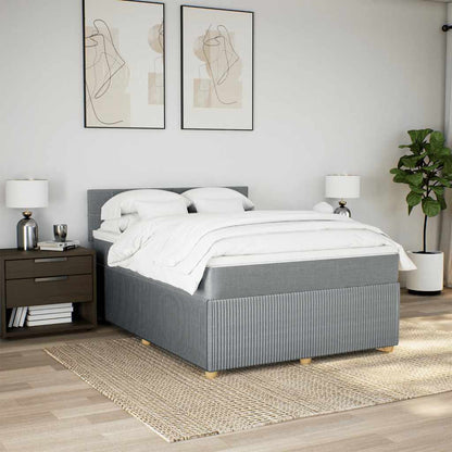 Giroletto a Molle con Materasso Grigio Chiaro 140x200cm Tessuto | homemem39