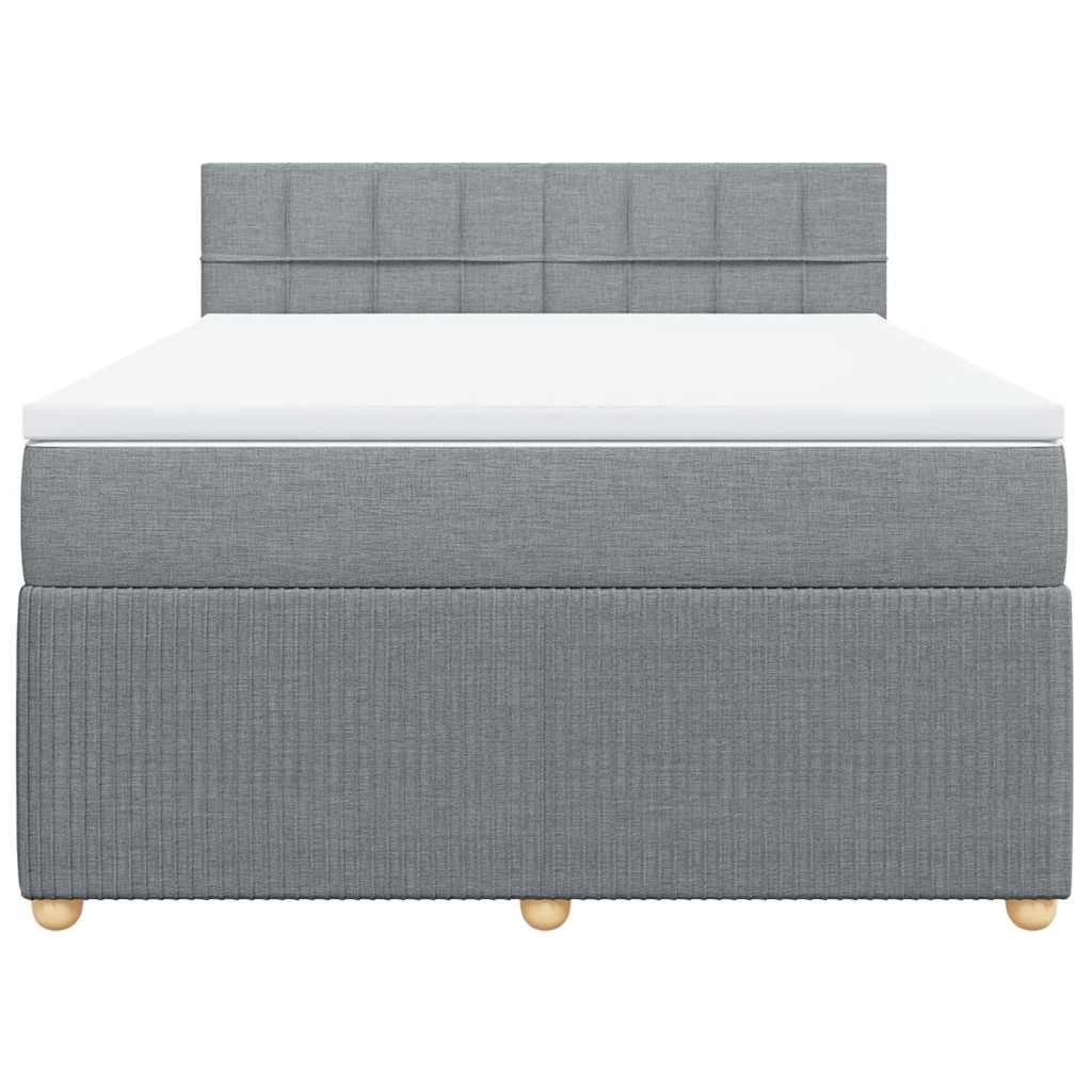 Giroletto a Molle con Materasso Grigio Chiaro 140x200cm Tessuto | homemem39
