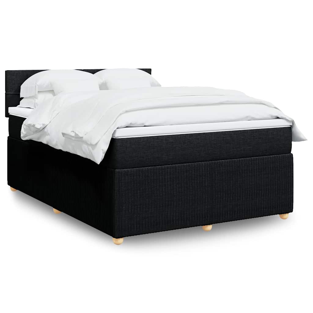 Giroletto a Molle con Materasso Nero 140x200 cm in Tessuto | homemem39
