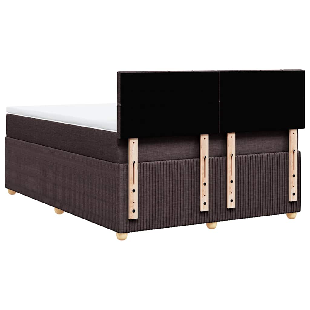 Giroletto a Molle con Materasso Marrone Scuro 140x200cm Tessuto | homemem39