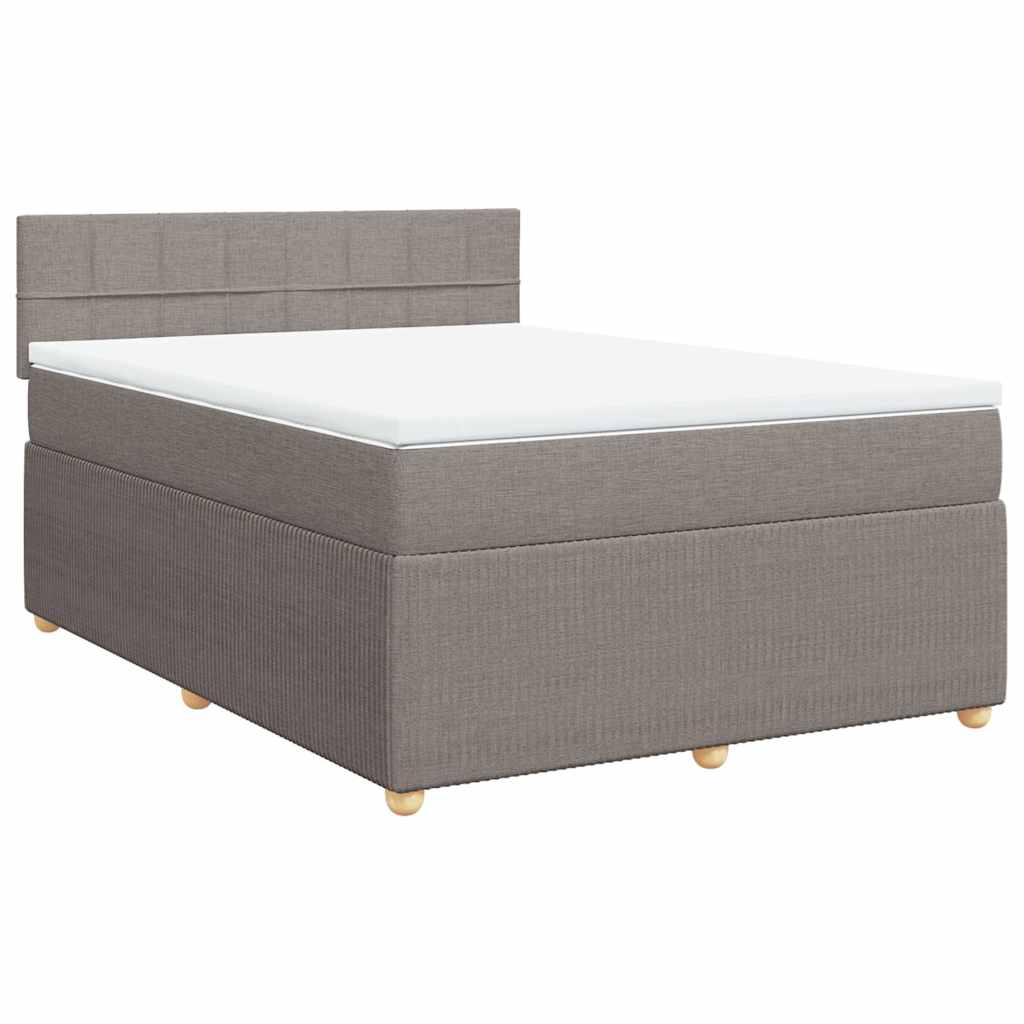 Giroletto a Molle con Materasso Tortora 140x200 cm in Tessuto | homemem39