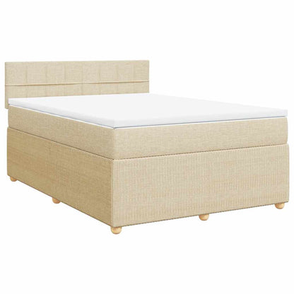 Giroletto a Molle con Materasso Crema 140x200 cm in Tessuto | homemem39