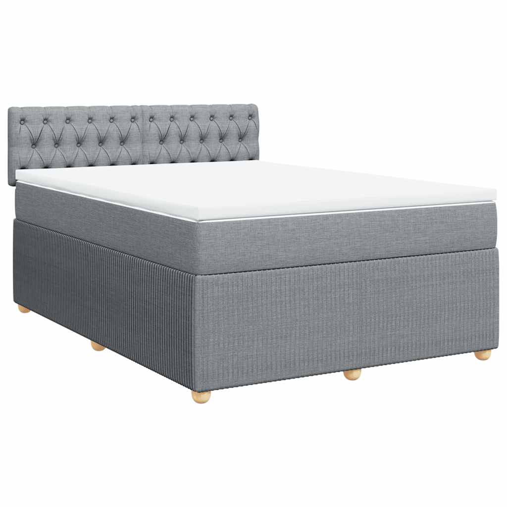 Giroletto a Molle con Materasso Grigio Chiaro 140x200cm Tessuto | homemem39