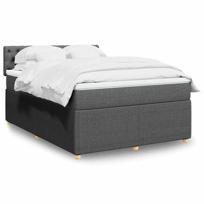 Giroletto a Molle con Materasso Grigio Scuro 140x200cm Tessuto | homemem39