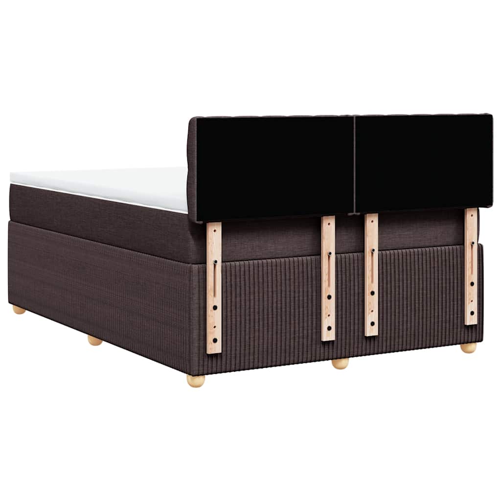 Giroletto a Molle con Materasso Marrone Scuro 140x200cm Tessuto | homemem39
