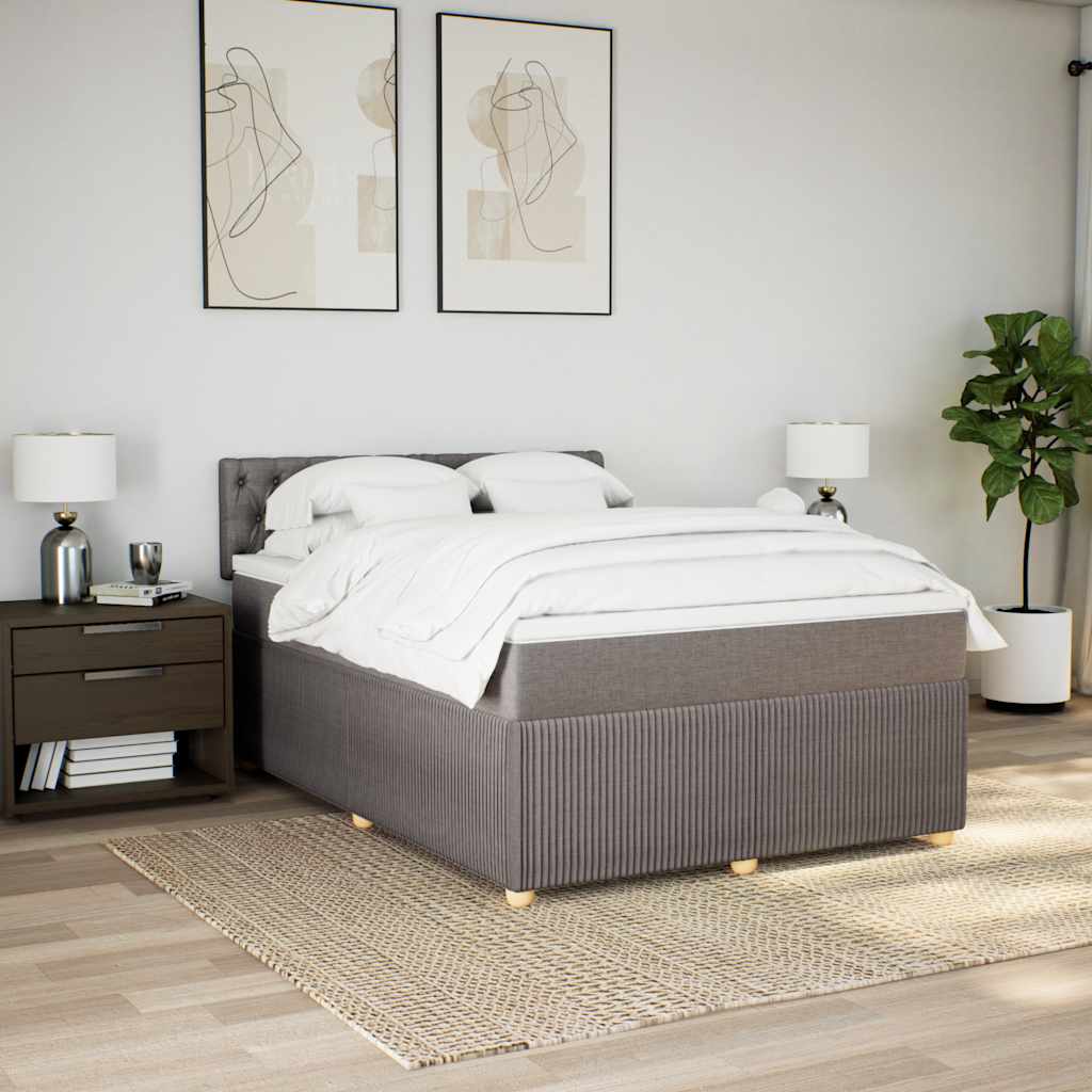 Giroletto a Molle con Materasso Tortora 140x200 cm in Tessuto | homemem39