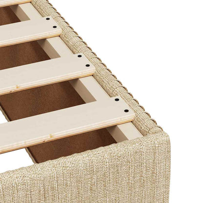 Giroletto a Molle con Materasso Crema 140x200 cm in Tessuto | homemem39
