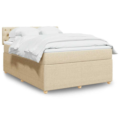 Giroletto a Molle con Materasso Crema 140x200 cm in Tessuto | homemem39