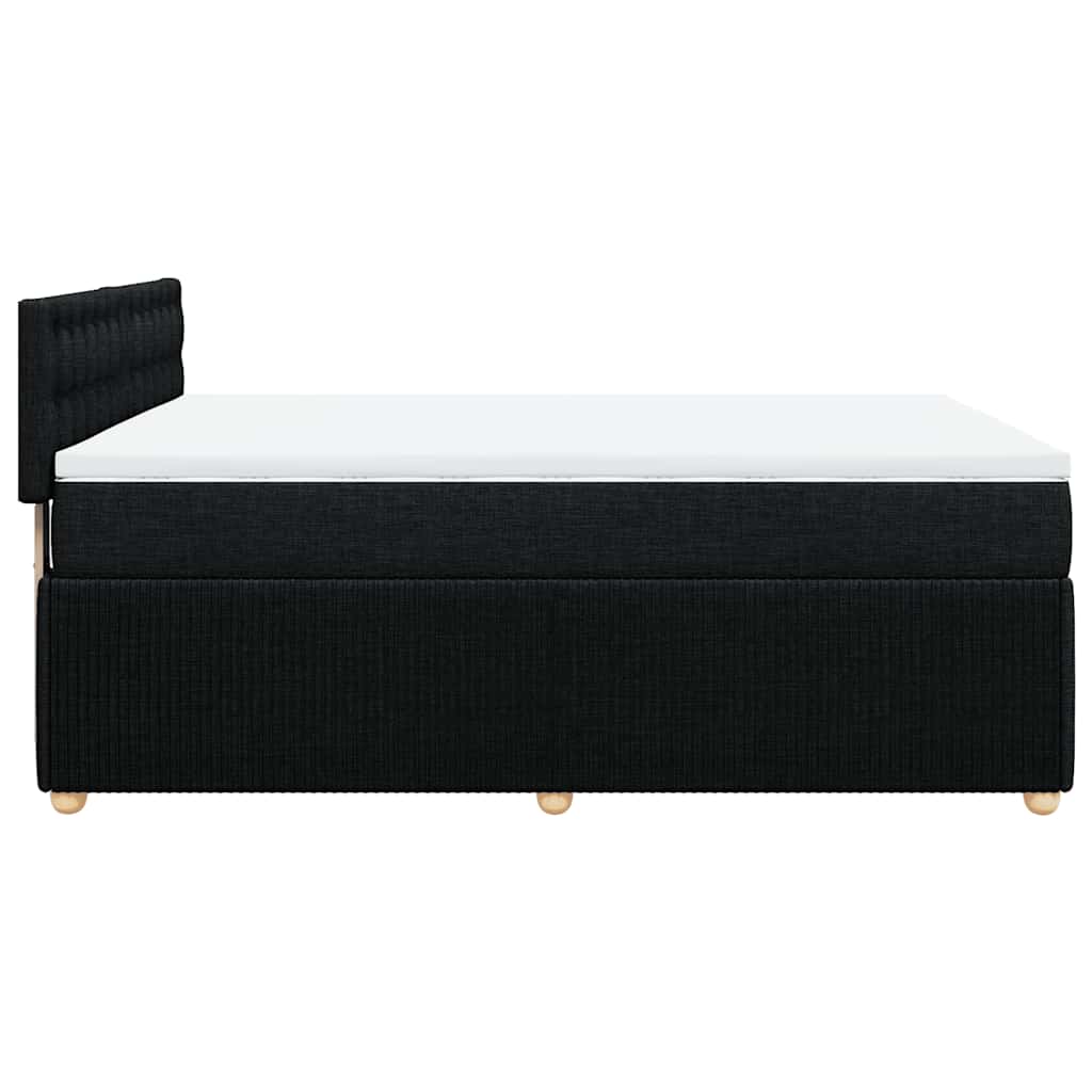 Giroletto a Molle con Materasso Nero 140x200 cm in Tessuto | homemem39
