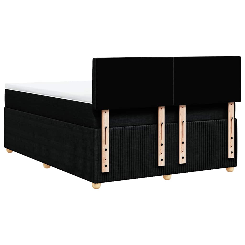 Giroletto a Molle con Materasso Nero 140x200 cm in Tessuto | homemem39