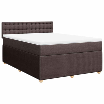 Giroletto a Molle con Materasso Marrone Scuro 140x200cm Tessuto | homemem39