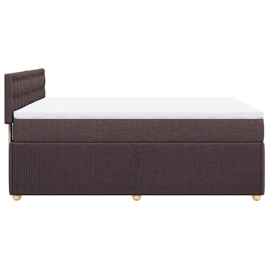 Giroletto a Molle con Materasso Marrone Scuro 140x200cm Tessuto | homemem39