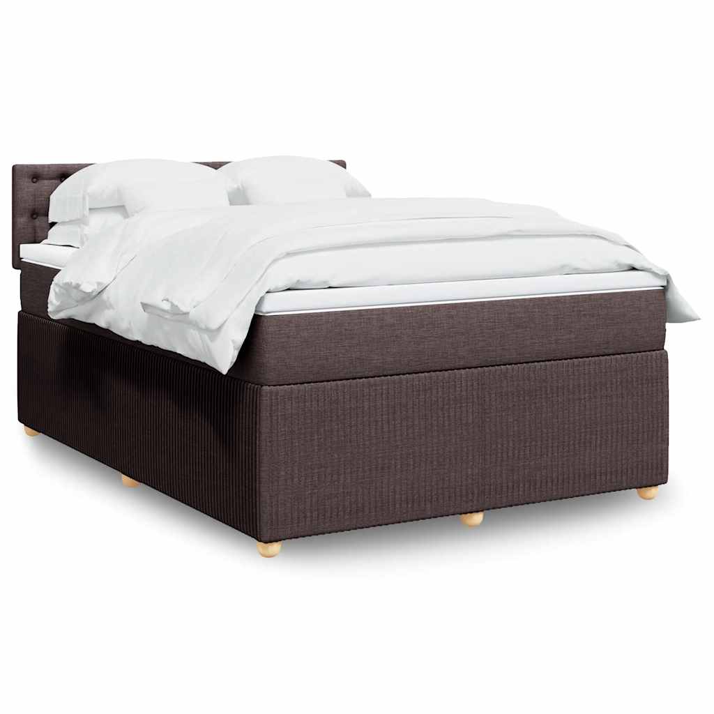 Giroletto a Molle con Materasso Marrone Scuro 140x200cm Tessuto | homemem39