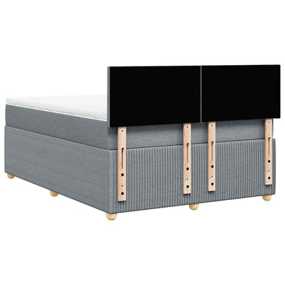Giroletto a Molle con Materasso Grigio Chiaro 160x200cm Tessuto | homemem39