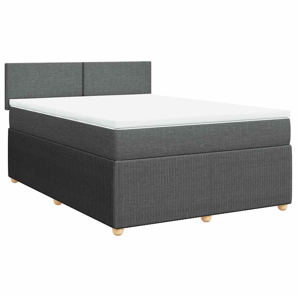 Giroletto a Molle con Materasso Grigio Scuro 160x200 cm Tessuto | homemem39