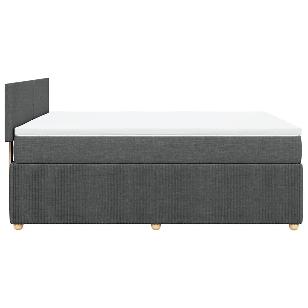 Giroletto a Molle con Materasso Grigio Scuro 160x200 cm Tessuto | homemem39